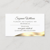 Classic White Wavy Gold Decor met Initialen Deluxe Visitekaartje (Achterkant)
