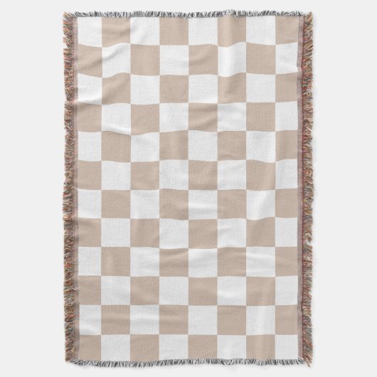 Classic White with Soft cashmere Square Style Deken (Voorkant Verticaal)