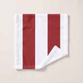 Classic Wide Stripes, Rouge et Blanc (Gant de toilette)