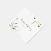 Classic Wild Kleurrijke Bloemen Gelukkige Verjaard Servet (Hoek)