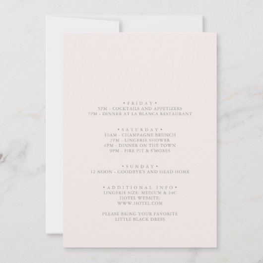 Classic Wildflower Black Bachelorette Weekend Kaart (Achterkant)