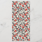 Classic Wildflower Rustic Rose Tropical Wedding Menu (Achterkant)