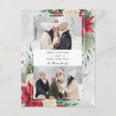 Classic Winter Botanical Two Photo Feestdagenkaart (Voorkant)