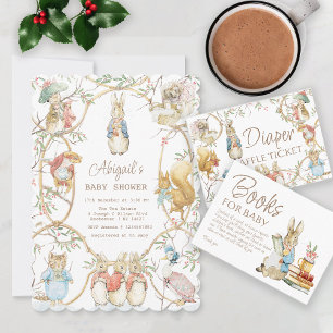 Classic Winter Peter het Konijn Baby shower Kaart