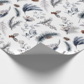 Classic Winter Witte Rustieke Waterverf Botanicals Cadeaupapier (Hoek)