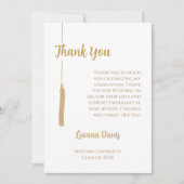 Classic Wit Goud Tassel Afstuderen Dank u Kaart (Voorkant)