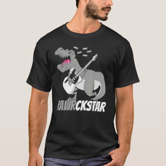 Classic Witty Pun Dinosaur Rockstar Punk Lifestyl T-shirt (Voorkant)