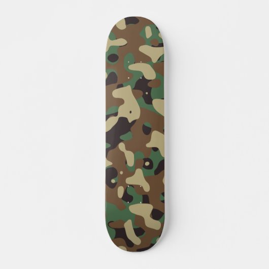 Classic Woodland Pattern Camo Skateboard (Voorkant)