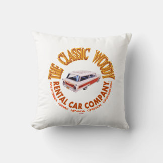 Classic Woody Rental Car Company Logo Coussin