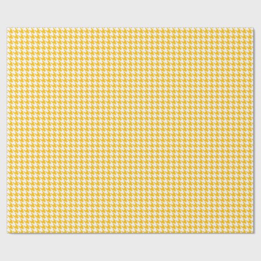 Classic Yellow and White Houndstooth Pattern  Cadeaupapier (Vlak)