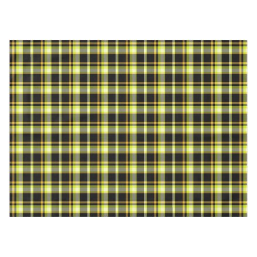 Classic Yellow Black Plaid Pattern Retro Tartan  Tafelkleed (Voorkant (Horizontaal))