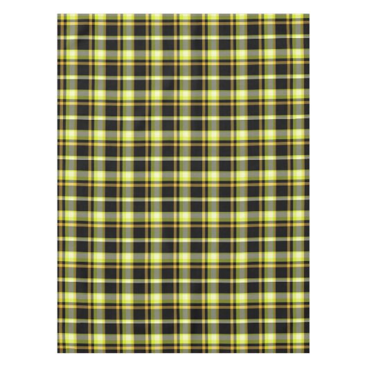 Classic Yellow Black Plaid Pattern Retro Tartan  Tafelkleed (Voorkant)