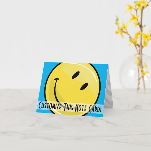 Classic Yellow Happy Face Custom Note Kaart (Gele Bloem)