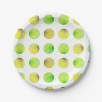 Classic Yellow Tennis Ball Pattern Player White
