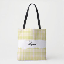 Classic Yellow & White Gingham | Personalized Name
