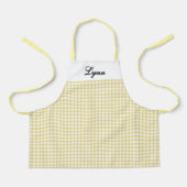 Classic Yellow & White Gingham | Personalized Name Schort (Voorkant)