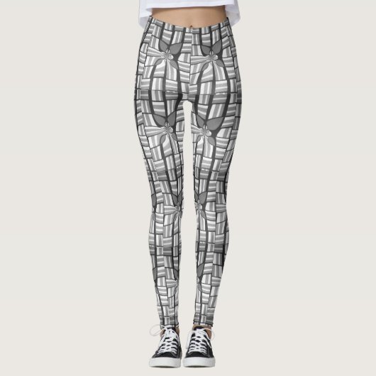 Classic Zebra Lovely Abstract Geometric Patroon Leggings (Voorkant)