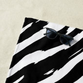 Classic Zebra Print Stripe Mode Pattern Strandlaken (In situ)