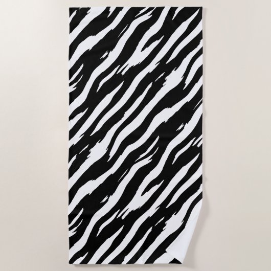 Classic Zebra Print Stripe Mode Pattern Strandlaken (Voorkant)