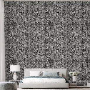 Classic Zebra Stripe Zwart-wit Behang