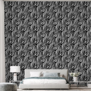 Classic Zebra Stripe Zwart-wit Behang
