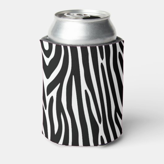 Classic Zebra Stripes Bright Pink Monogram Blikjeskoeler (Blikje Achterkant)