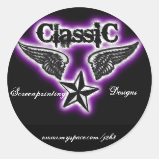 Classic zeefdruk sticker