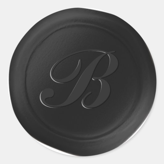 Classic Zwart 1 Letter Monogram Wax Seal Stickers (Voorkant)