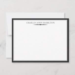 Classic Zwart Elegant Professionele Eenvoudige Vin Notitiekaartje
