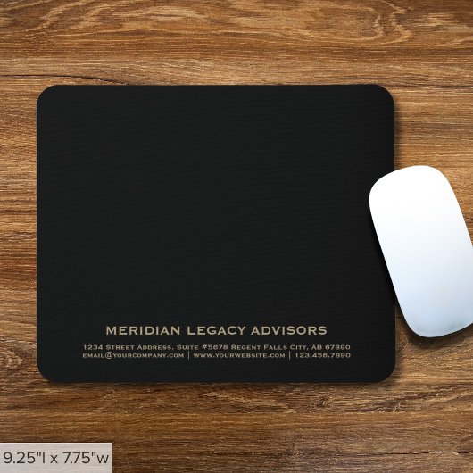 Classic Zwart en Goud Bedrijf Mousepad Muismat