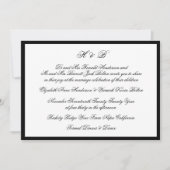 Classic Zwart Lijst Formele Monogram Bruiloft Kaart (Voorkant)