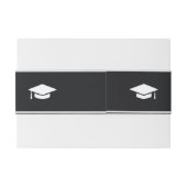 Classic Zwart Script Calligafie Embleem Afstuderen Uitnodigingen Wikkel (Achterkant Voorbeeld)