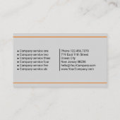 Classic Zwart Sinaasappel Grijs Service List Compa Visitekaartje (Achterkant)