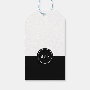 Classic Zwart & Wit Bruiloft Favor Label Cadeaulabel