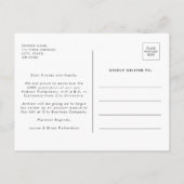 Classic Zwart Wit Foto Afstuderen Aankondigingskaart (Achterkant)