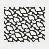 Classic Zwart-wit koe print Fleece Deken (Voorkant (Horizontaal))