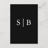 Classic Zwart-wit Monogram Behuizing Kaart (Achterkant)