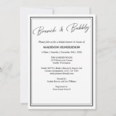 Classic Zwart-wit Vrijgezellenfeest Brunch Kaart (Voorkant)