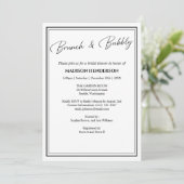 Classic Zwart-wit Vrijgezellenfeest Brunch Kaart (Staand voorkant)