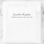 Classical Black & White Minimalist Professional Rechthoekige Sticker (Tas)