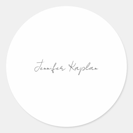 Classical Black & White Minimalist Professional Ronde Sticker (Voorkant)