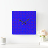 Classical blue and purple Wall Clock Vierkante Klok (Huis)