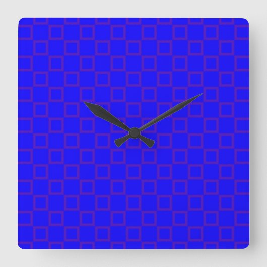 Classical blue and purple Wall Clock Vierkante Klok (Voorkant)