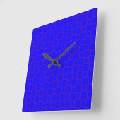 Classical blue and purple Wall Clock Vierkante Klok (Hoek)