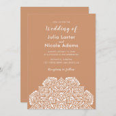 Classical Geometric Mandala Pattern Wedding Kaart (Voorkant / Achterkant)