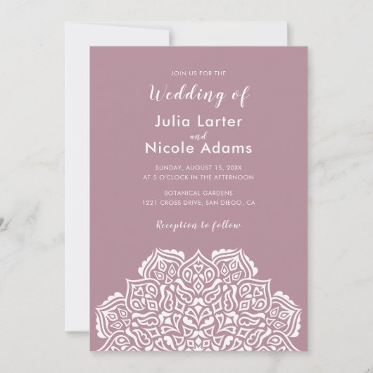 Classical Geometric Mandala Pattern Wedding Kaart (Voorkant)