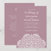 Classical Geometric Mandala Pattern Wedding Kaart (Voorkant / Achterkant)