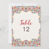 Classical Geometric Mandala Wedding Table Number Kaart (Voorkant)