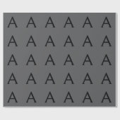 Classical Grey Simple Monogram Naam toevoegen Init Cadeaupapier (Vlak)