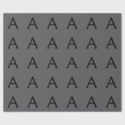 Classical Grey Simple Monogram Naam toevoegen Init Cadeaupapier (Vlak)